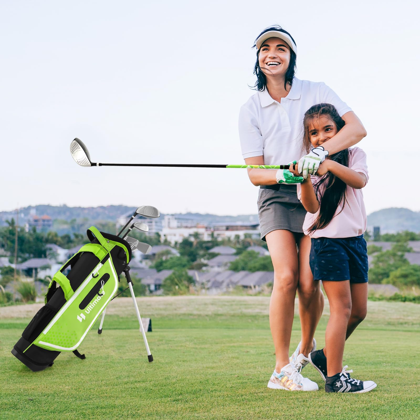 GYMAX Kids Golf Club Set - Right Handed Complete Junior Golf Set with 4/6 Clubs & Stand Bag for Boys & Girls Ages 3-12 | Perfect for Backyard Practice, Driving Range & Junior Golf Tournaments