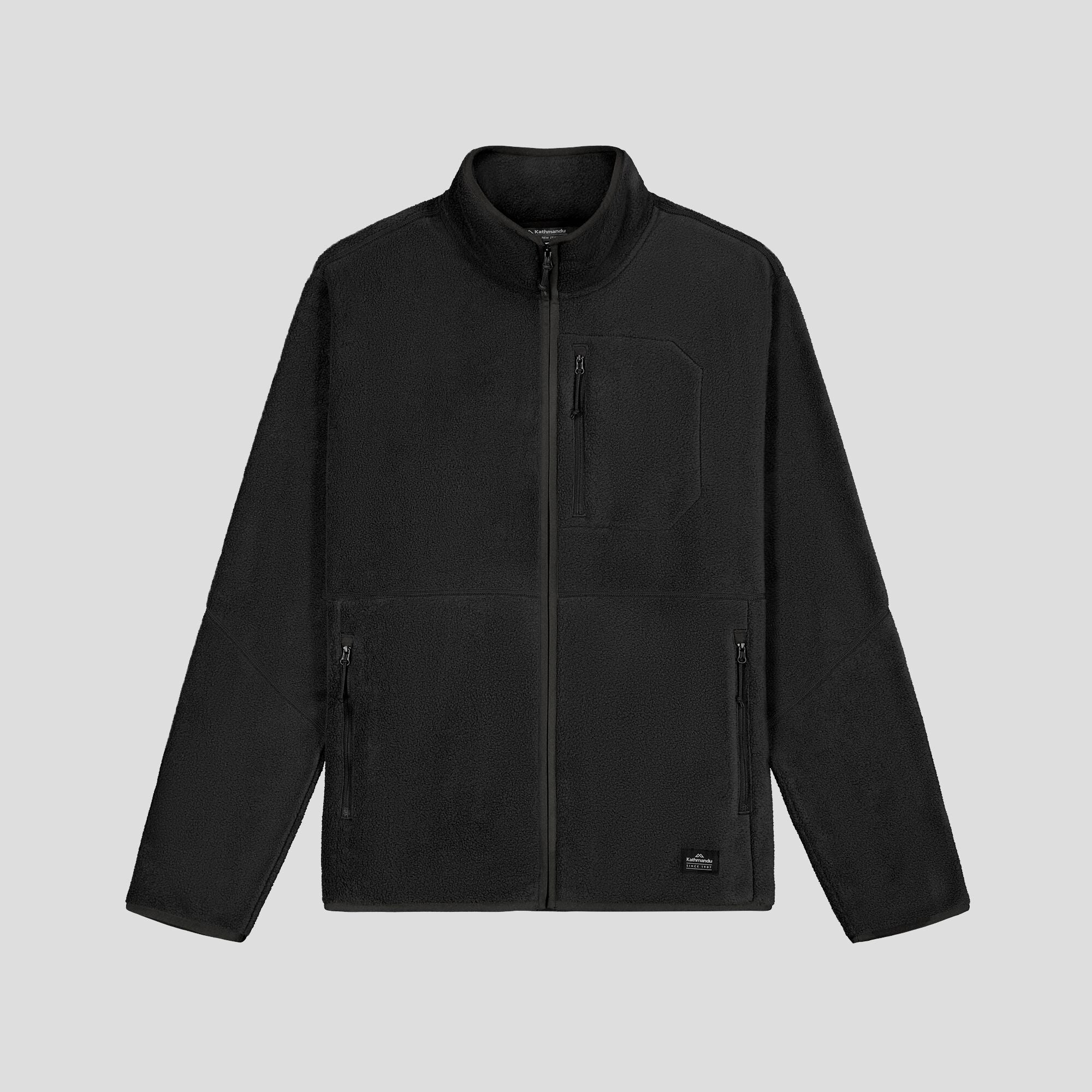 Men's Trailhead Fleece Jacket - Lightweight Warm Winter Outdoor Jacket for Hiking & Camping - Black Stingray Color - Perfect for Cold Weather Adventures