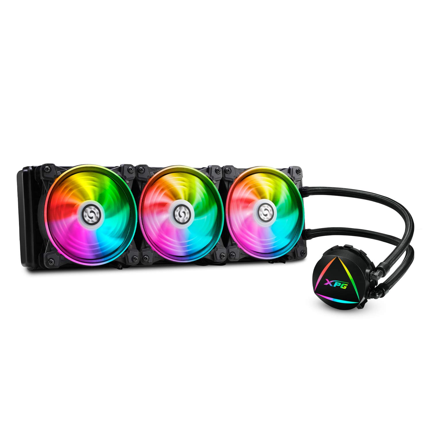 XPG EPS Levante 360mm Addressable RGB AIO Liquid CPU Cooler with 360mm Radiator & 3x 120mm Dual Ring ARGB Fans - High Performance Cooling for Gaming PCs, Workstations, and Overclocking Rigs