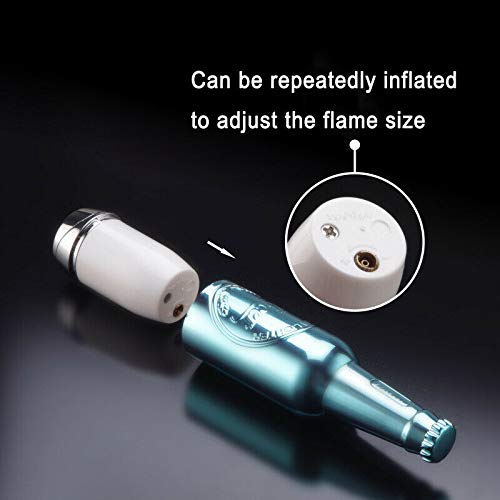Beer Bottle Butane Lighter - Refillable Collectible (Green) for Camping & Gifts