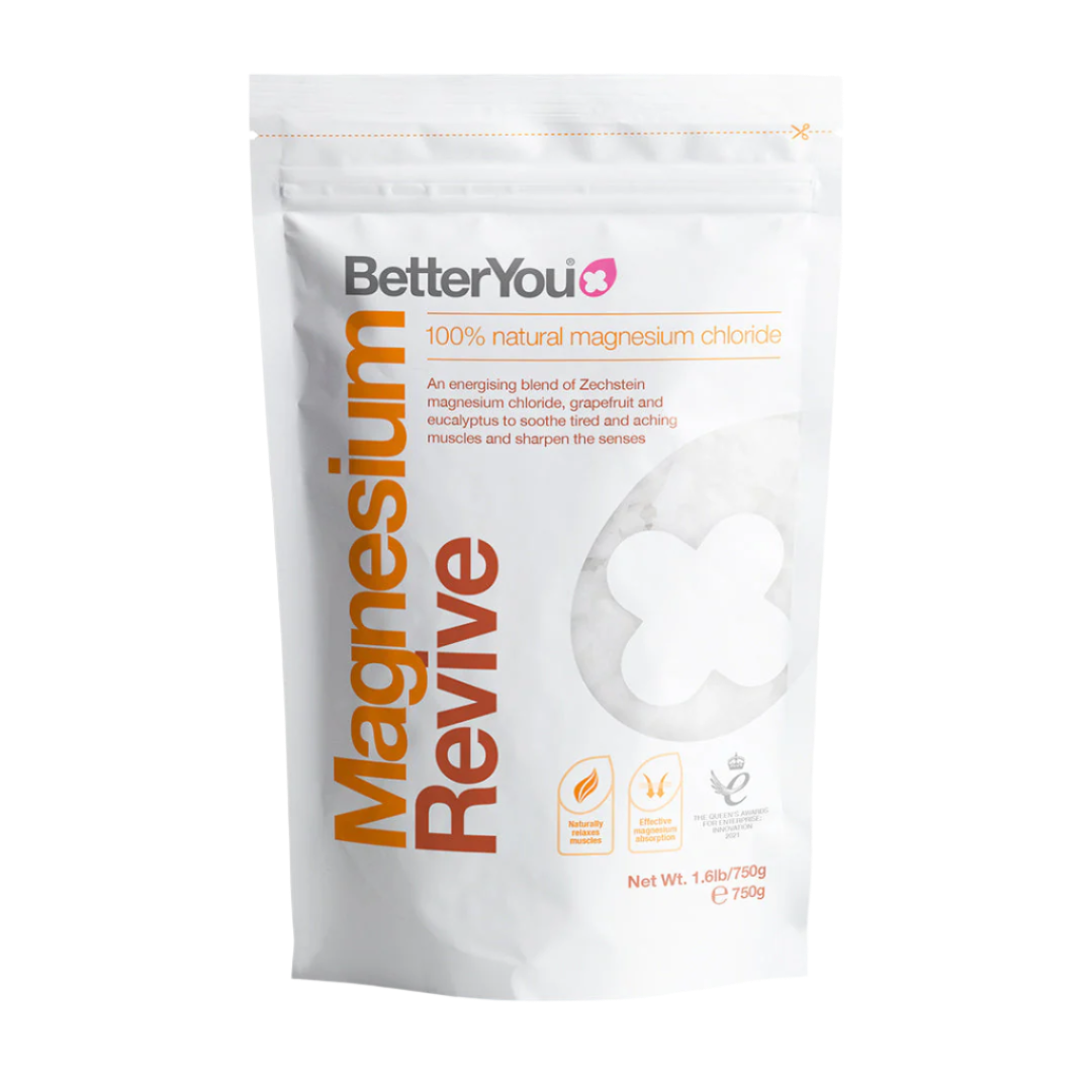BetterYou Magnesium Flakes Revive 750g - Premium Bath Salt for Relaxation & Muscle Recovery | Ideal for Stress Relief, Sleep Support & Skin Hydration