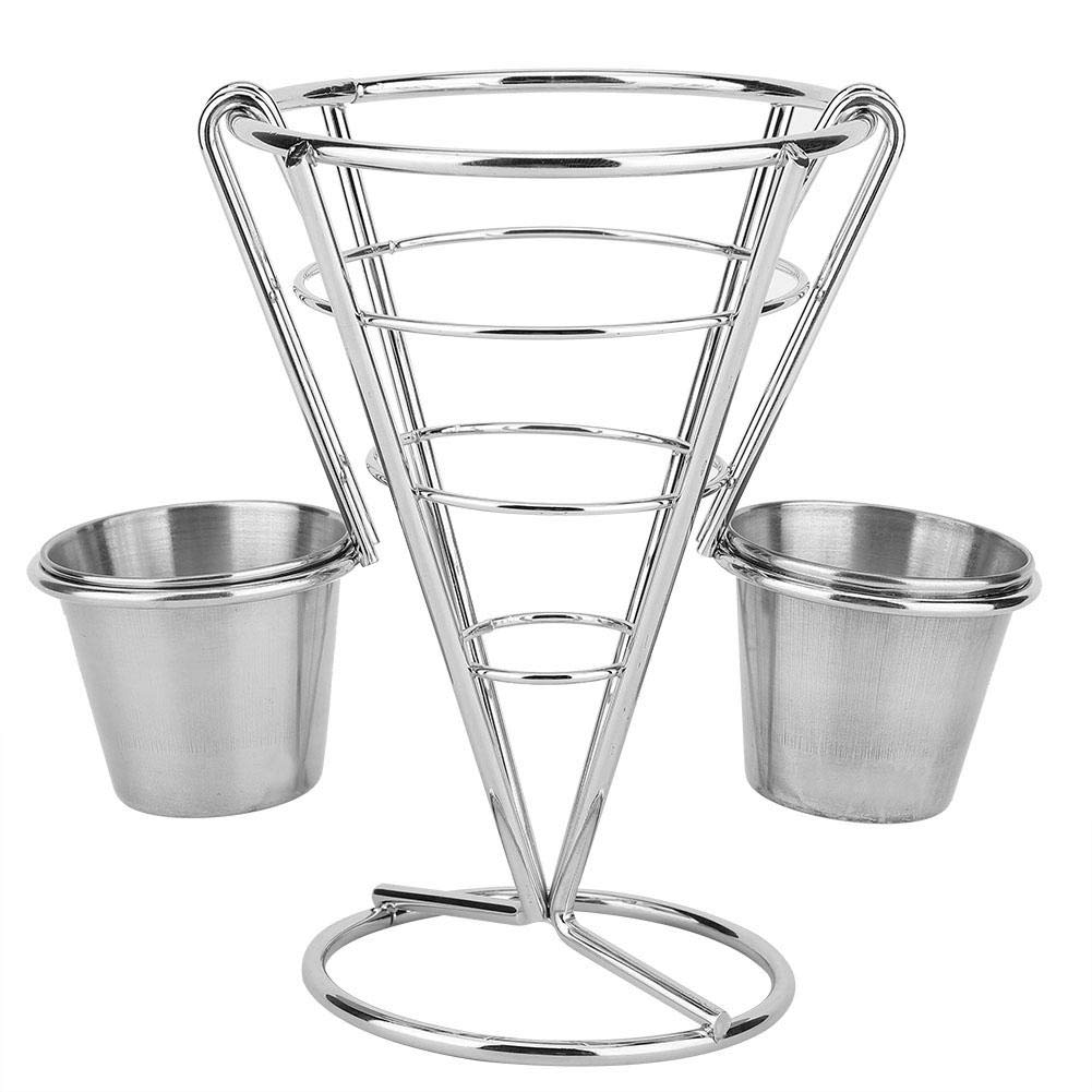 French Fry Stand Holder & Chip Appetizer Cones - Double Dip Snack Display for Parties, Movie Nights & Game Days - Durable Table Craft for French Fries, Nachos & Finger Foods