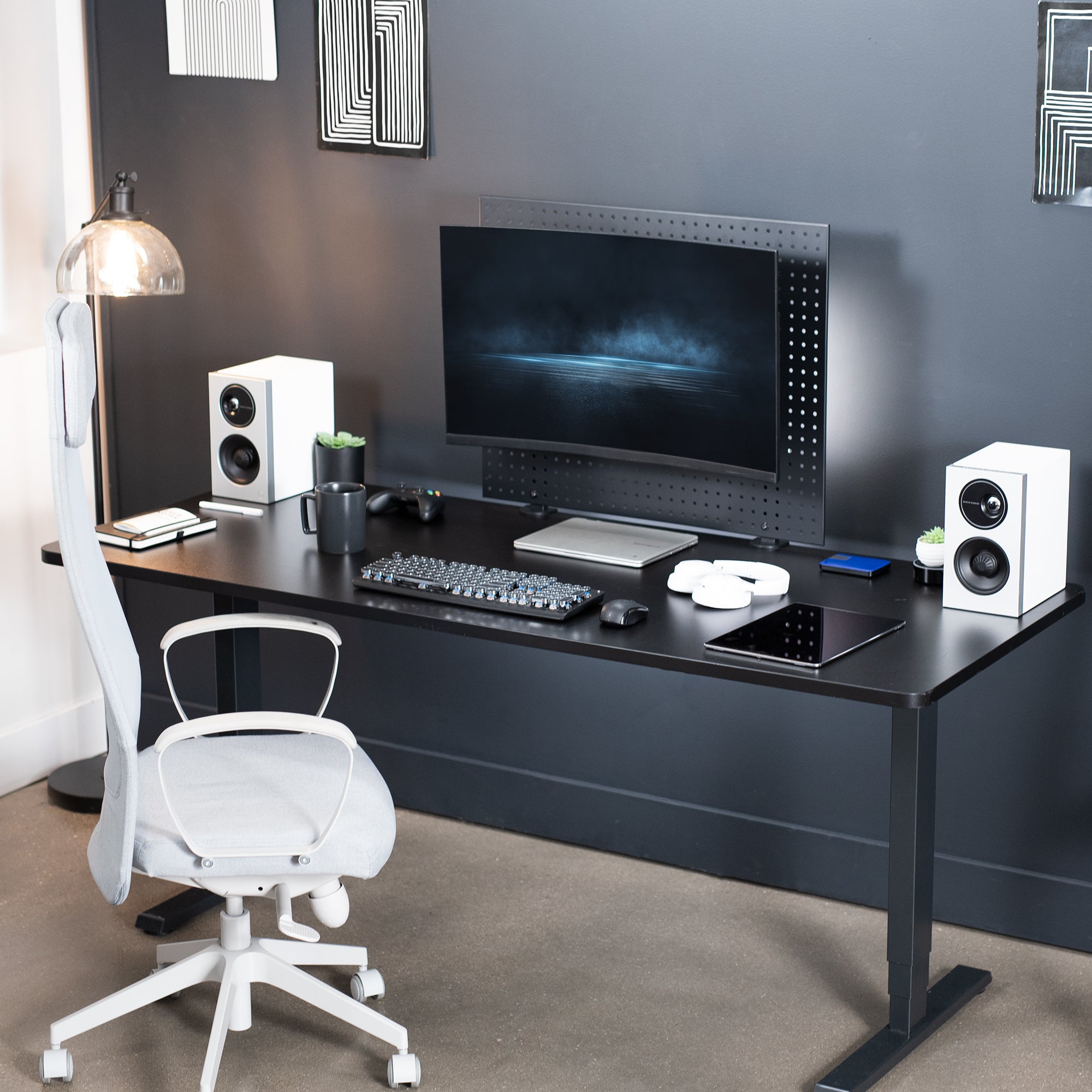Single Monitor Pegboard Panel Mount - Heavy Duty Metal Bracket for Computer Screen, TV, and Display - Perfect for Home Office, Gaming Setup, and Retail Store Displays