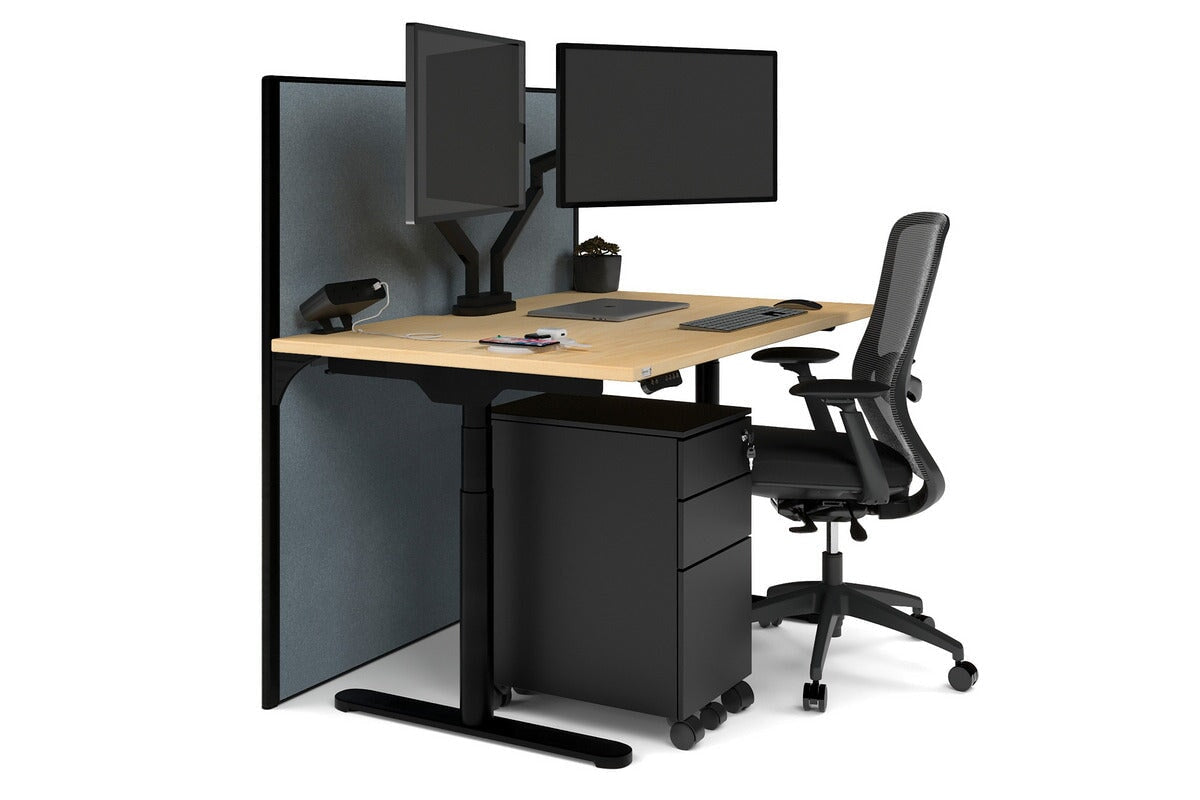 Flexi Premium Height Adjustable Single Workstation Desk - 1400L x 800W with Cable Management - Ergonomic Standing Desk for Home Office & Workspace