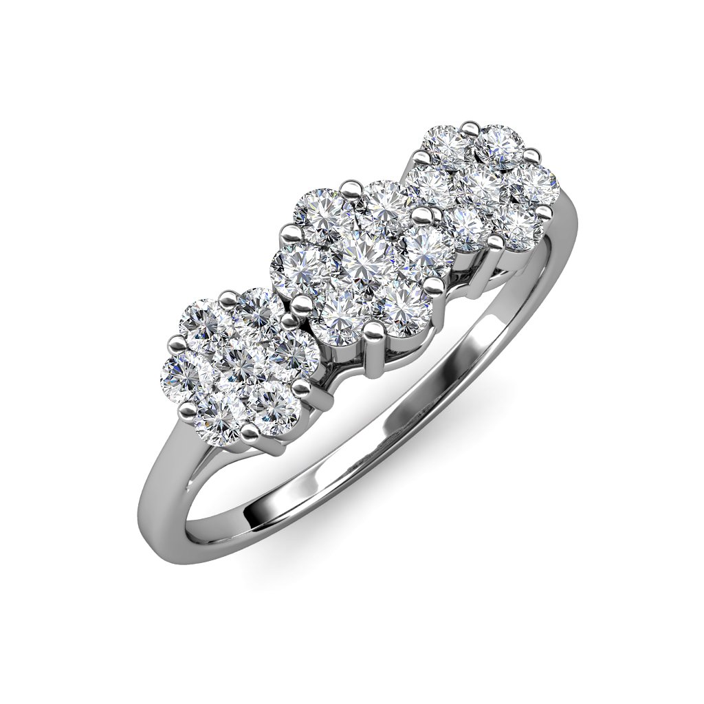 AGS Certified 1.75 Carat Floral Diamond Anniversary Ring in 14K White Gold - Perfect for Weddings, Anniversaries & Special Occasions