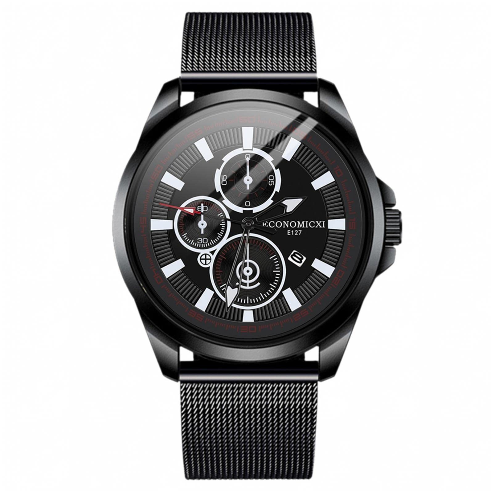 Premium Stainless Steel Chronograph Dress Watch for Men - Analog Quartz Business Wristwatch - Perfect for Office, Formal Events & Everyday Wear