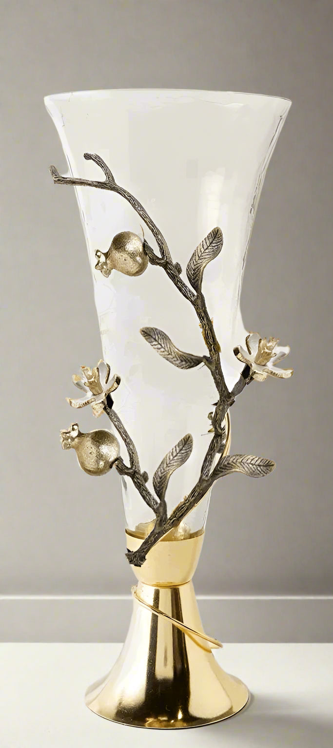 16.25x5.75 Inch Modern Ceramic Flower Vase with Pomegranate Design - Perfect for Home Decor, Wedding Centerpieces, and Tabletop Arrangements