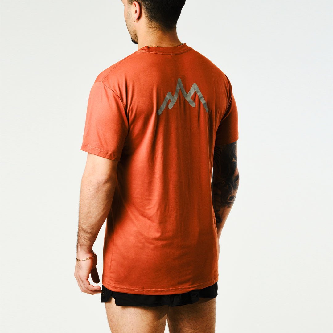 Eco-Friendly Men's Running T-Shirt - Tarkine Ultra Breathable Performance Tee (Orange) for Outdoor Jogging & Gym Workouts