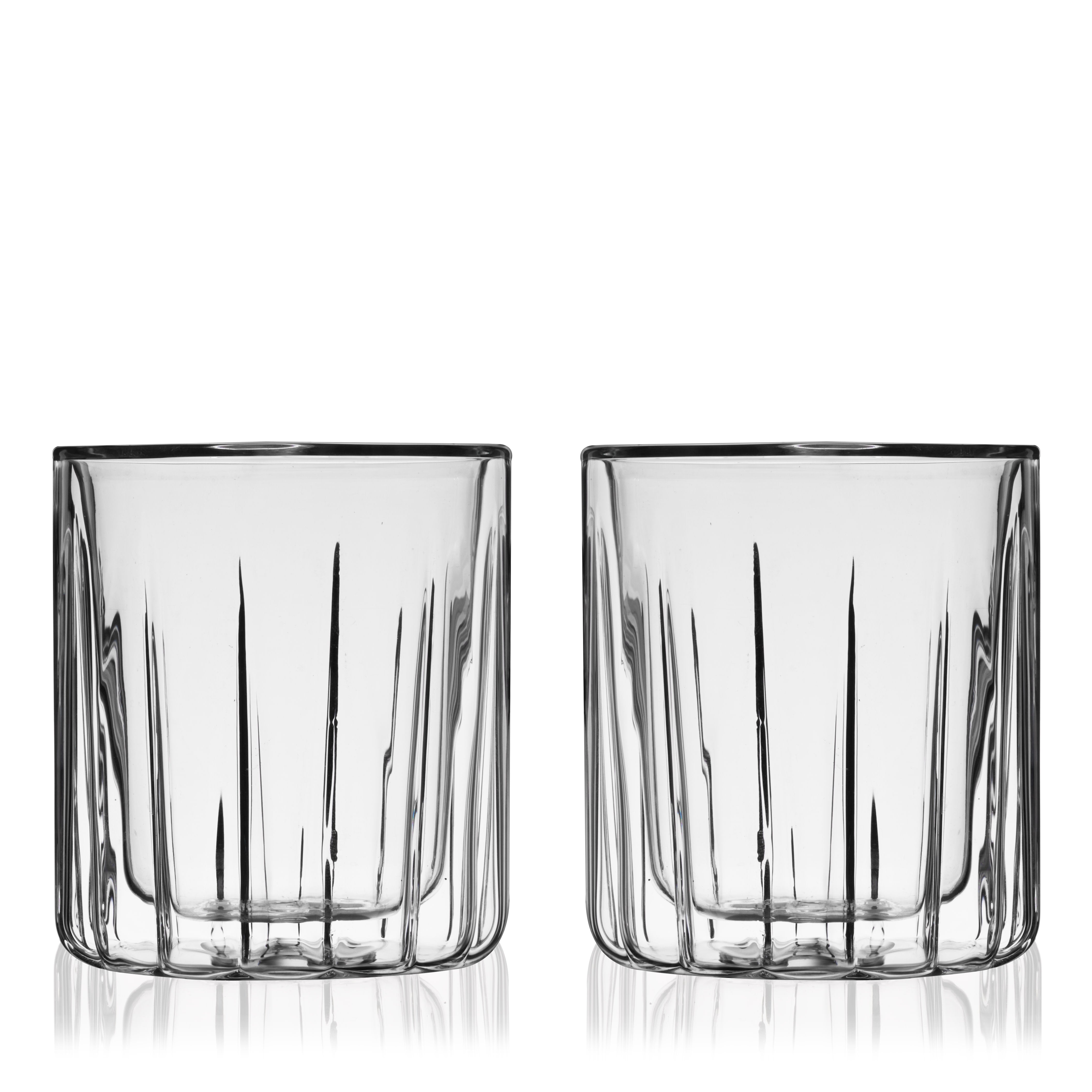 Premium Double Walled Whiskey Glasses Set of 2 - Heavy Duty Crystal Clear Tumblers for Scotch, Bourbon, Cocktails & Iced Beverages - Perfect for Home Bar, Gifts & Entertaining