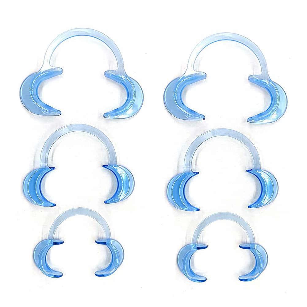 C-Shape Teeth Whitening Cheek Retractor - Disposable Dental Mouth Opener for Lip & Cheek Retraction (2 Small+2 Medium+2 Large) - Perfect for Teeth Whitening, Dental Exams & Cosmetic Procedures