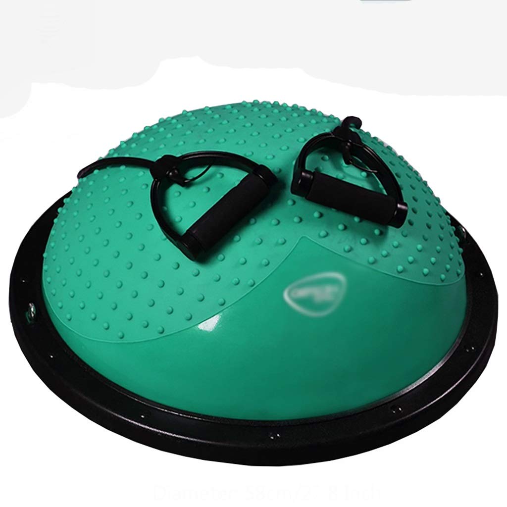 SH-PH Yoga Balance Ball - 22.8 Inch Half Ball Stability Trainer with 2 Resistance Bands for Core Strength, Home Workout & Gym Fitness Equipment | Perfect for Yoga, Pilates, Physical Therapy & Balance Training