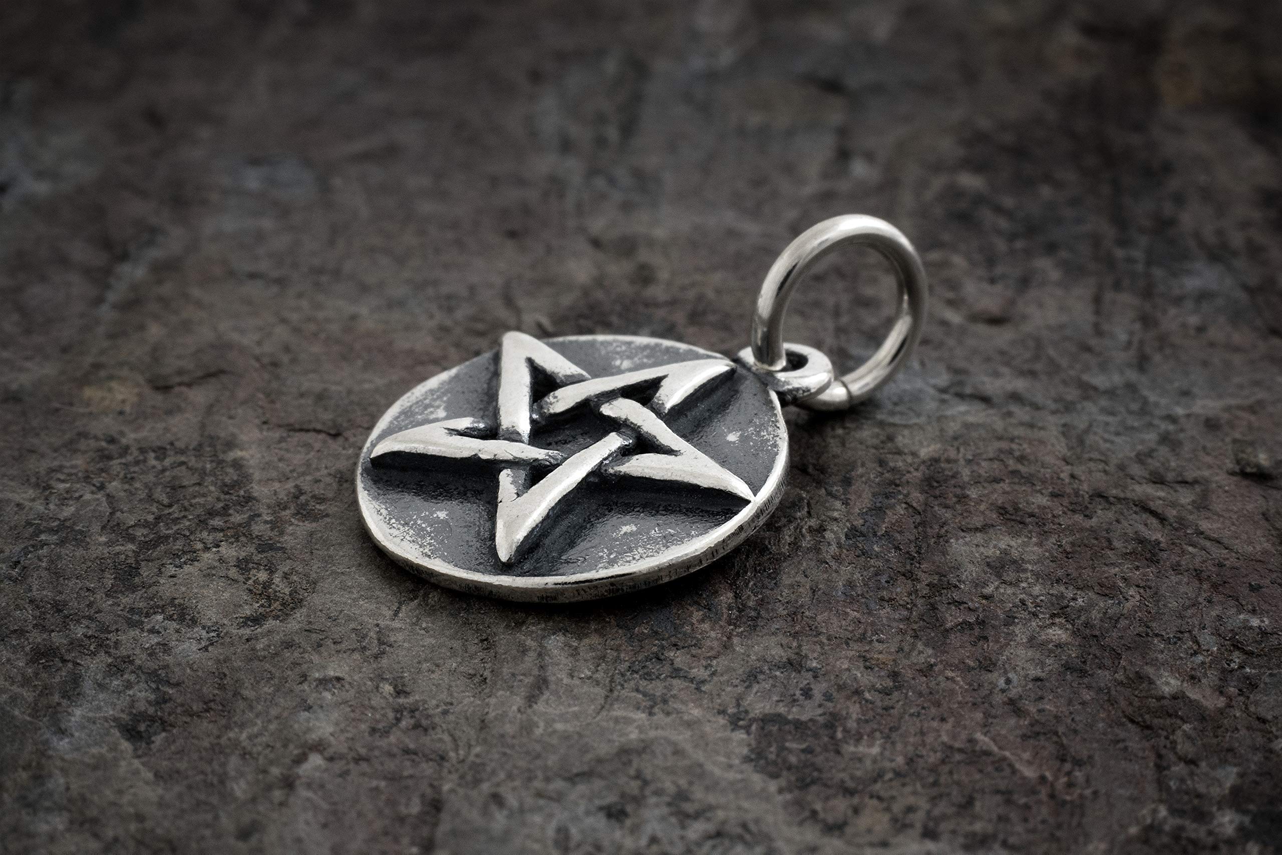 Small Sterling Silver Pentagram & Pentacle Charm or Necklace - Perfect for Wiccan Jewelry, Pagan Gifts & Spiritual Protection