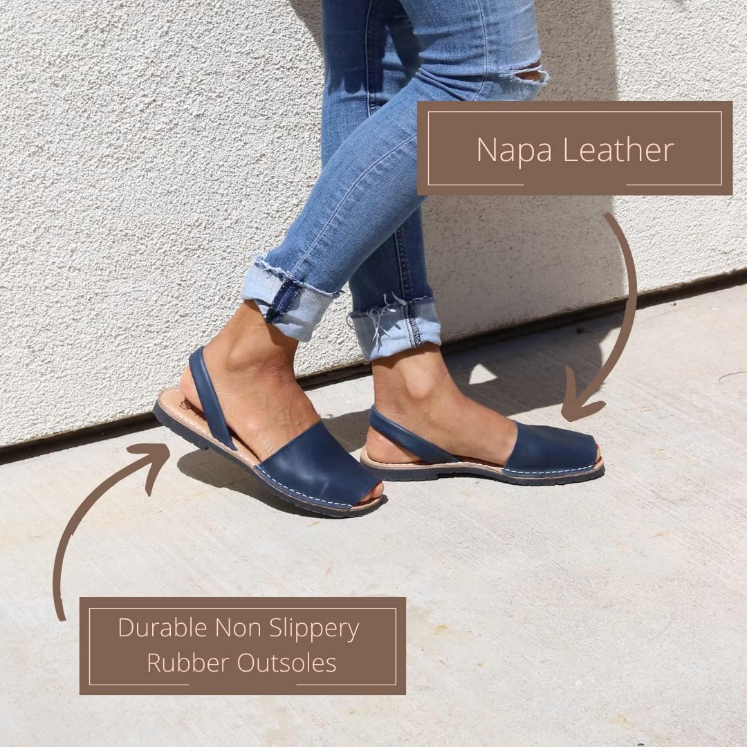 Women's Classic Flat Sandals - Soft Leather Peep Toe Dressy & Casual Slip-On Shoes | Perfect for Summer Outfits, Beach Vacations & Everyday Wear