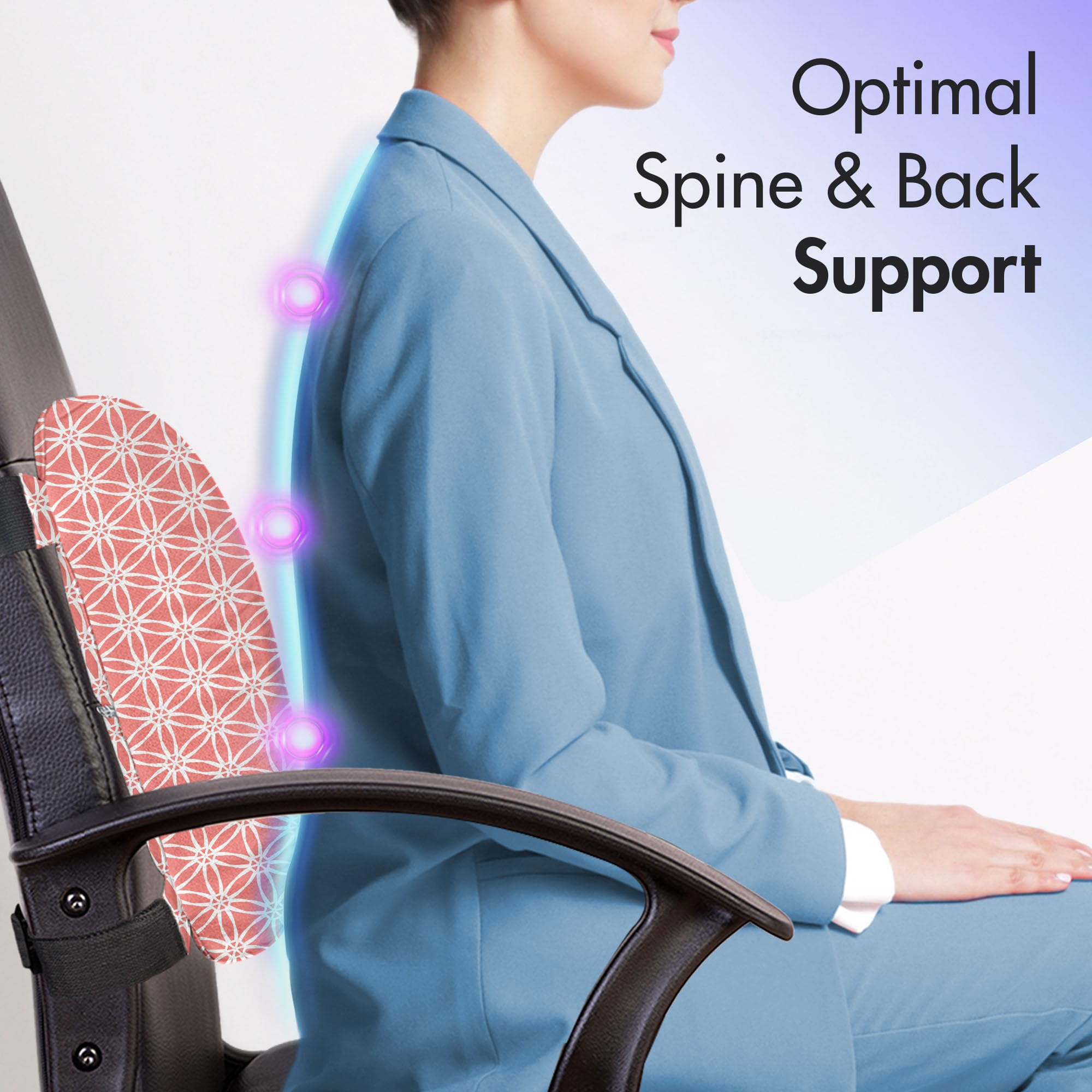 Ambesonne Coral Lumbar Support Pillow for Office Chair & Car Seat - 14