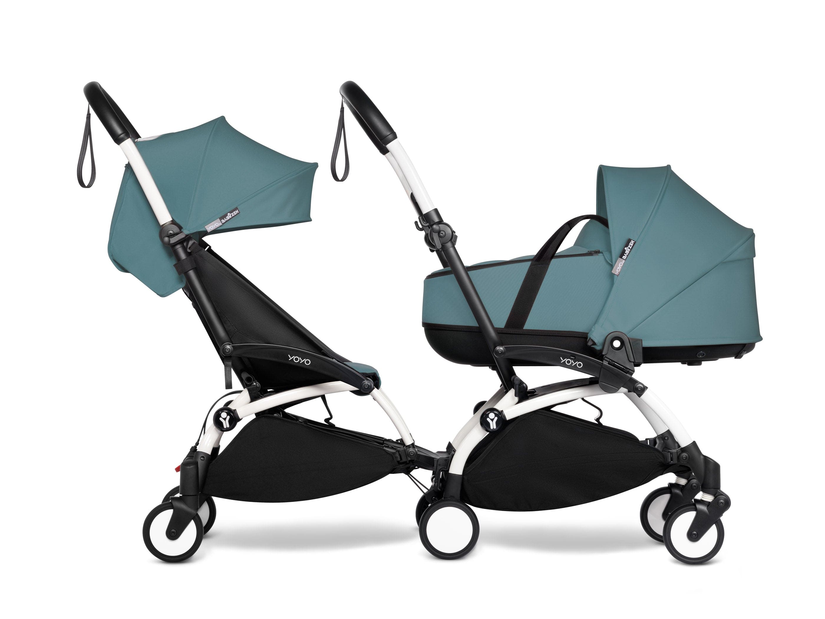 Stokke YOYO 3 Double Stroller with Bassinet & Toddler Seat - Lightweight Compact Travel Stroller for Twins or Siblings (Ages 0-4) | Perfect for City Walks, Air Travel & Everyday Use