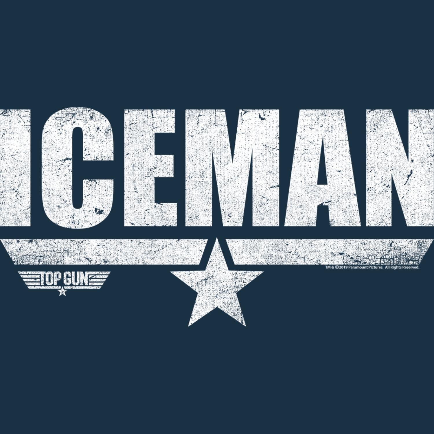 Top Gun 1980s Military Action Movie Vintage Style Iceman Navy Blue T-Shirt for Men - Retro Movie Tee for Casual Wear, Cosplay & 80s Theme Parties