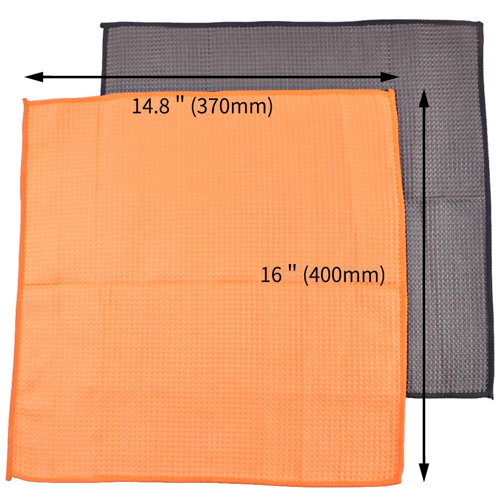 OTUAYAUTO 8-Piece Large Waffle Weave Microfiber Drying Towels Set (14.8×16 Inch) - Super Absorbent Car Detailing Cloth & Kitchen Towels for Auto Cleaning, Dish Drying & Household Use