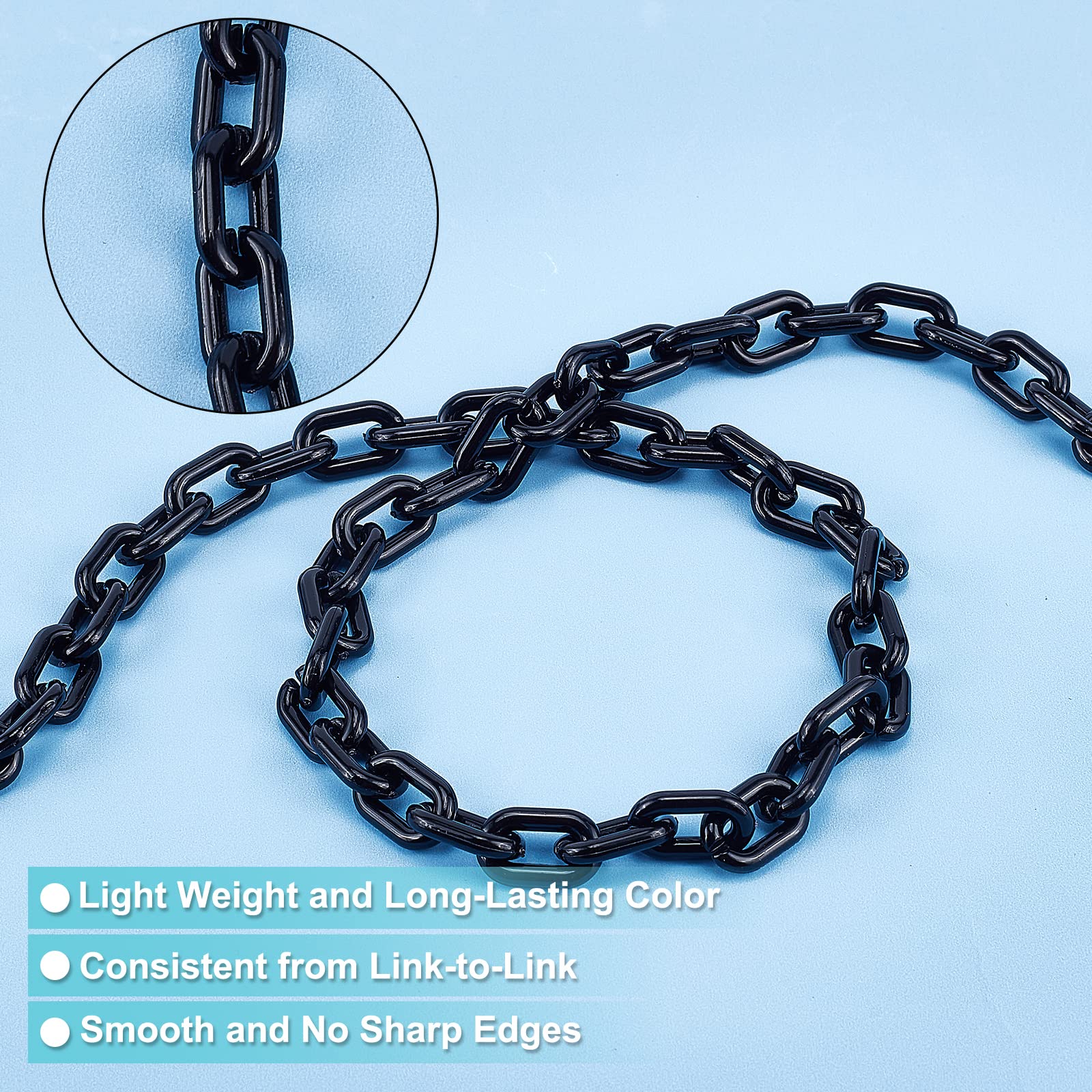 PH PandaHall 10pcs Acrylic Chain Links - 10 Color C-Clip Hooks, 39.4