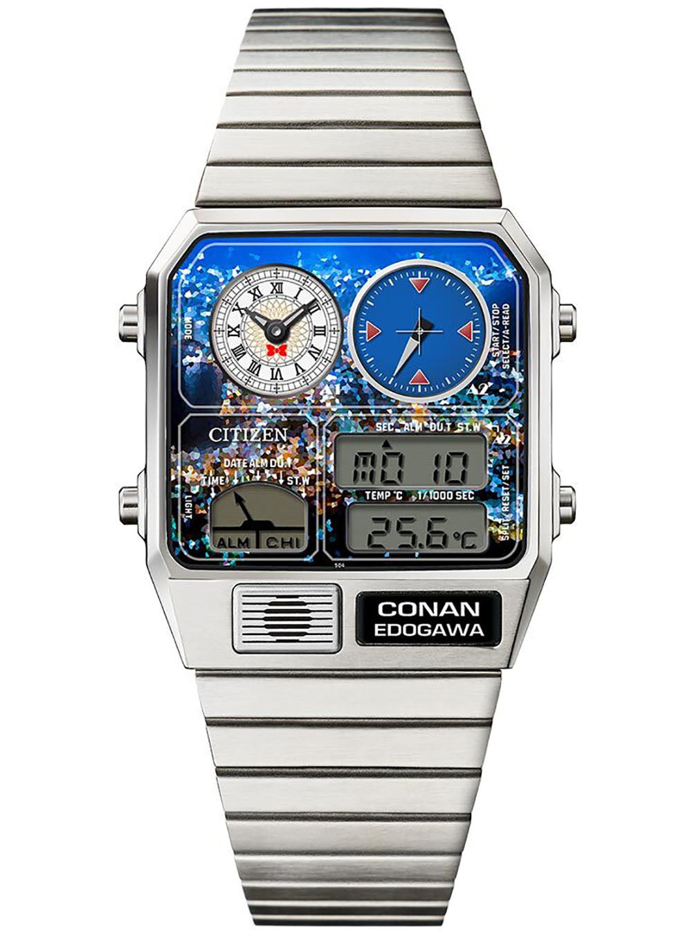 Detective Conan × Citizen Ana-Digi Temp Japan Movement Limited Edition Watch - Stylish Anime Collectible for Fans & Watch Enthusiasts - Perfect for Cosplay, Gifts & Anime Conventions