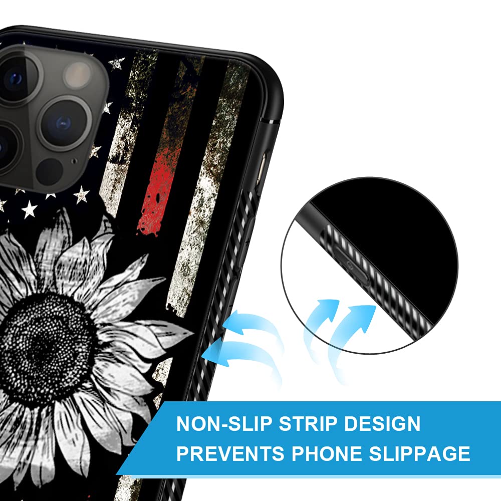 iPhone 11 Pro Max Case (6.5 inch) - Retro Sunflower Pattern Hard PC Back with Soft TPU Bumper | Non-Slip Protective Phone Cover for Women | Perfect for Daily Use, Work & Outdoor Activities