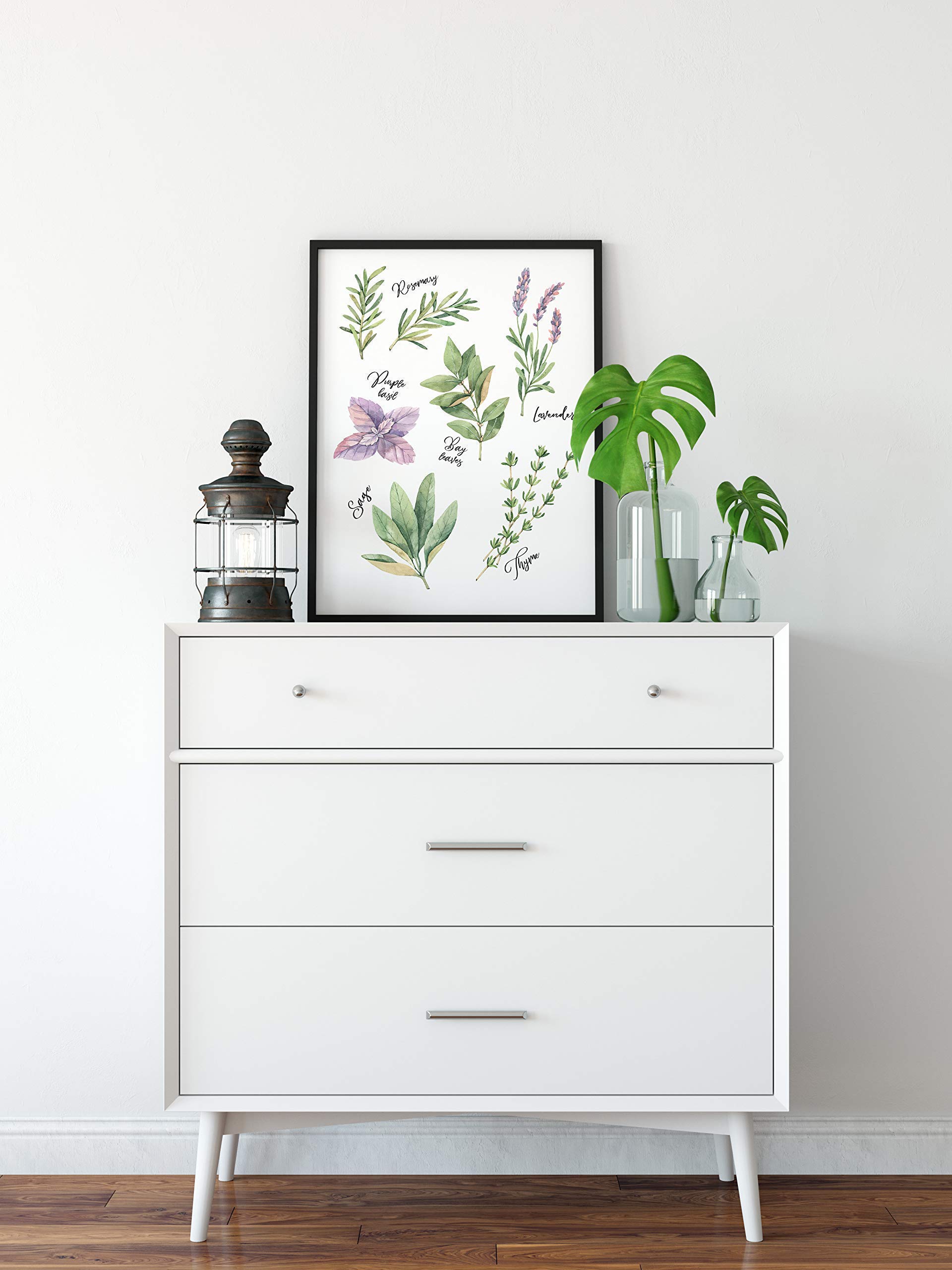 Botanical Kitchen Wall Art - Rustic Farmhouse Decor for Home & Kitchen