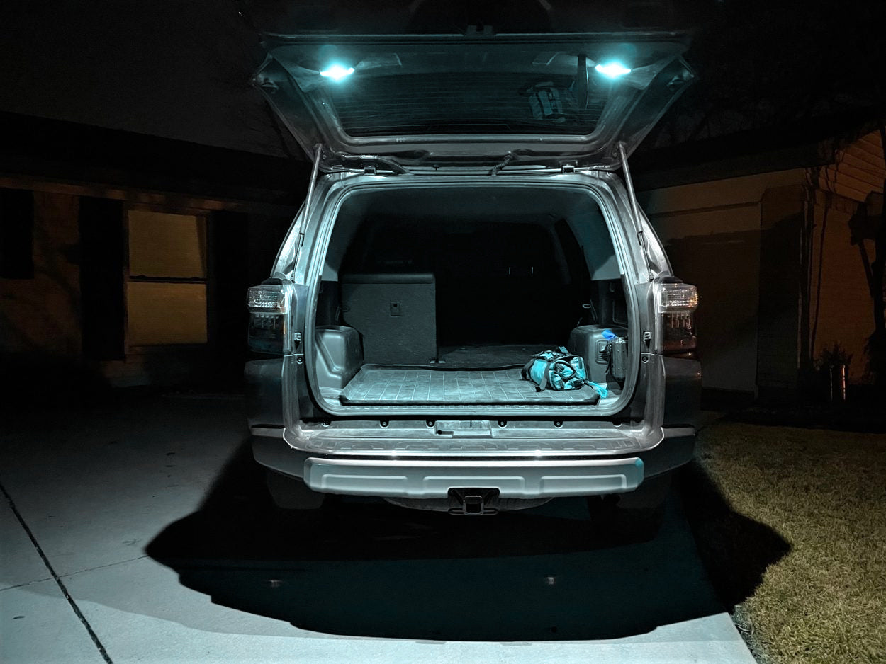 2 Pack Ice Blue LED Liftgate Deck Trunk Cargo Area Light Panels for Toyota 4Runner - Perfect for Nighttime Loading and Off-Road Adventures
