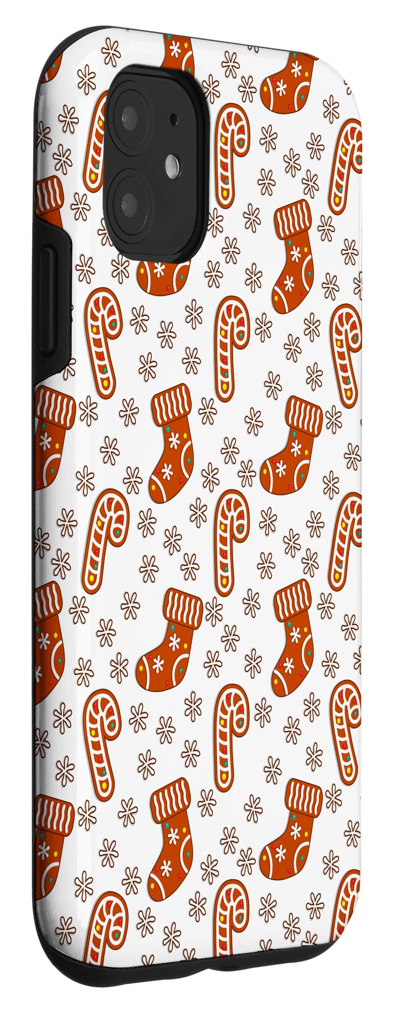 iPhone 11 Case with Christmas Gingerbread & Candy Cane Design - Perfect Holiday Gift for Christmas, Stocking Stuffers & Winter Festive Season