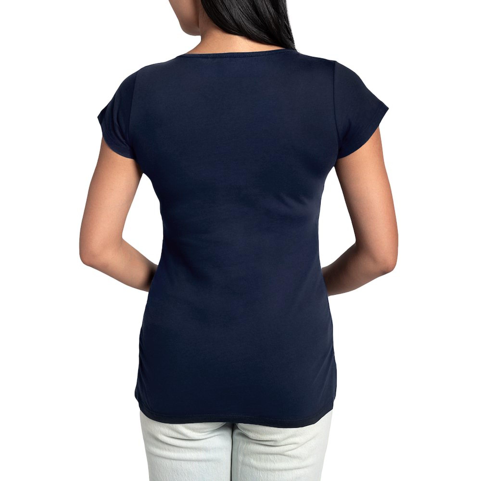 Due in April Maternity Top - Women's Ruched Side Maternity T-Shirt for Pregnancy Announcements & Baby Showers