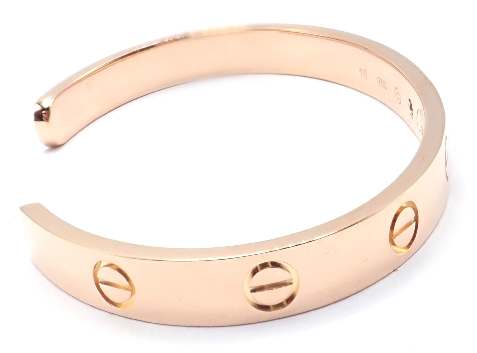 Authentic Cartier 18K Rose Gold Pink Sapphire Love Cuff Open Bracelet - Size 16 - Luxury Jewelry Gift for Women, Perfect for Anniversaries, Valentine's Day & Special Occasions