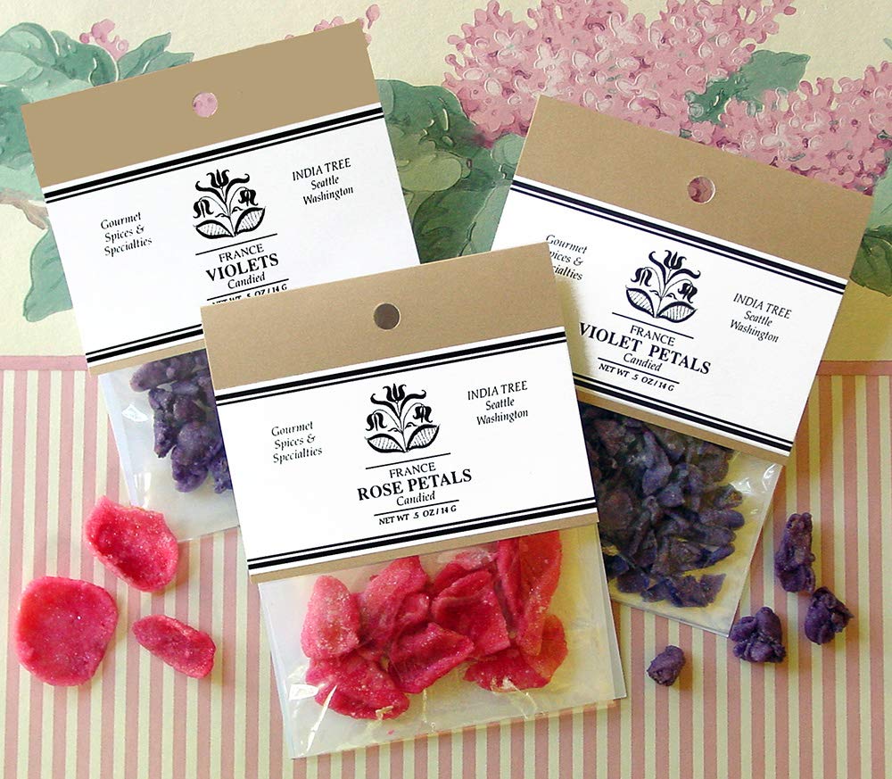 India Tree Candied Rose Petals – 0.5oz – Edible Real Rose Petals for Baking, Desserts, Cocktails & Cake Decorations