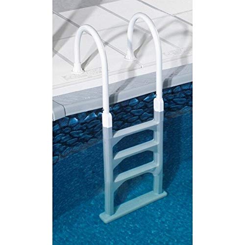 White Aluminum & Resin In-Pool Ladder for Above Ground Swimming Pools - Durable, Rust-Free Pool Access Ladder for Easy Entry & Exit - Perfect for Backyard, Inground, and Family Swimming Pools