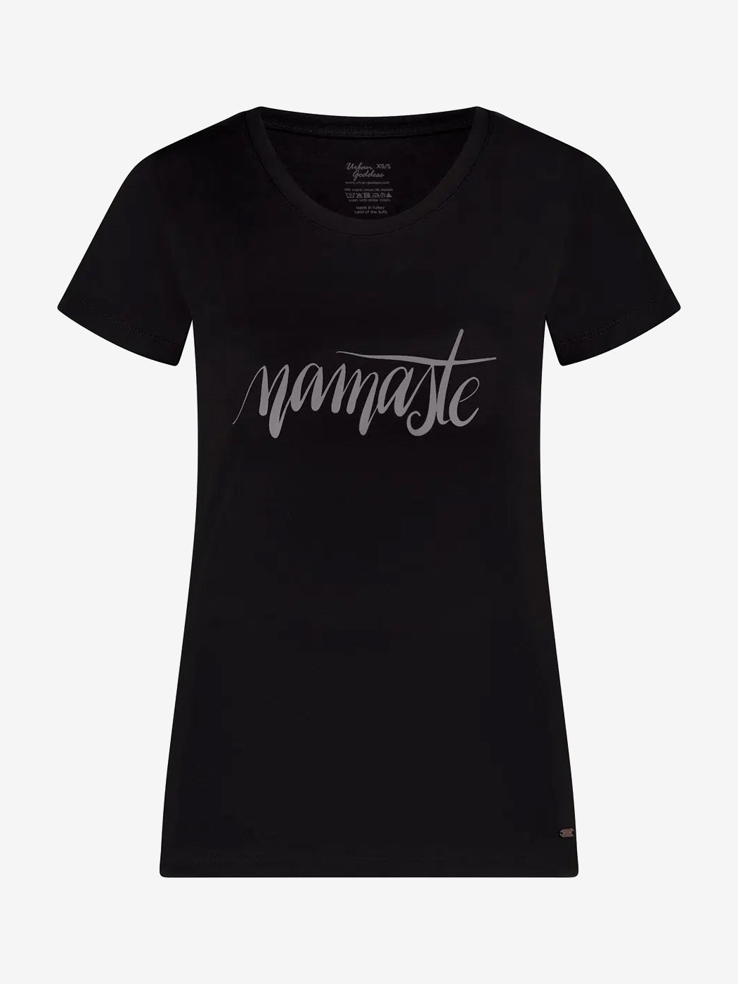Urban Goddess Namaste Core Yoga Tee - Onyx Black | Women's Comfortable Yoga T-Shirt for Yoga, Meditation & Workout | Perfect for Yoga Studios, Gyms & Casual Wear