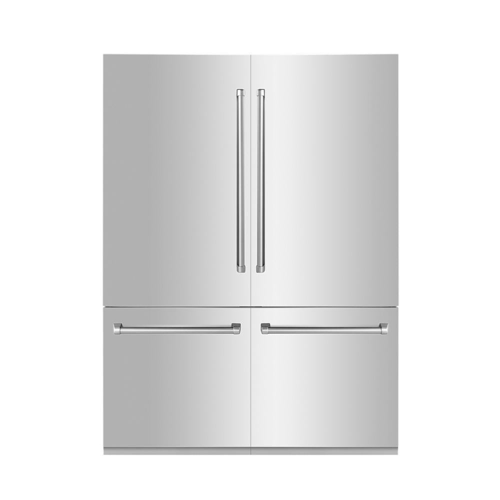 ZLINE 60 Inch 32.2 Cu Ft French Door Built-In Bottom Freezer Refrigerator with Water Dispenser & Ice Maker - Stainless Steel (RBIV 304 60) - Perfect for Modern Kitchens & Open-Concept Homes