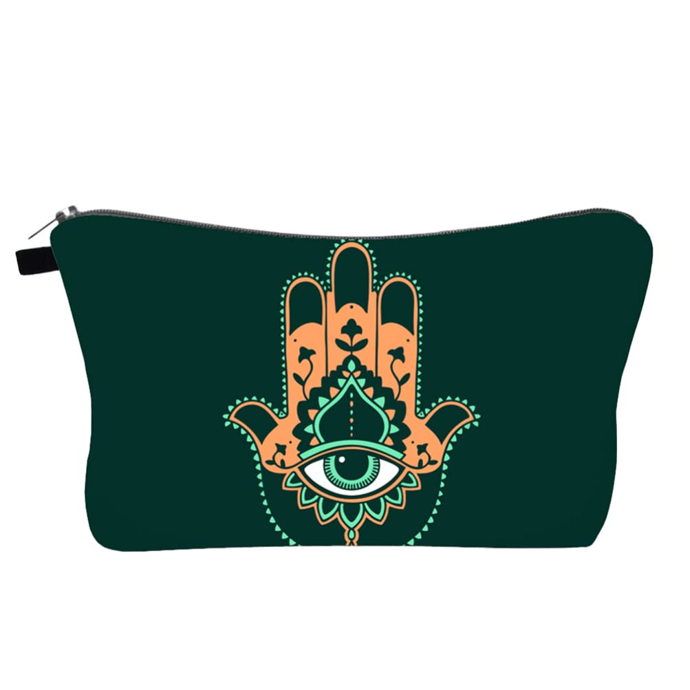 FRCOLOR Women's Travel Toiletry Bag - Large Multi-Function Makeup Organizer with Evil Eye Pattern, Cosmetic Pouch for Toiletries & Beauty Essentials - Perfect for Vacation, Gym, and Business Trips