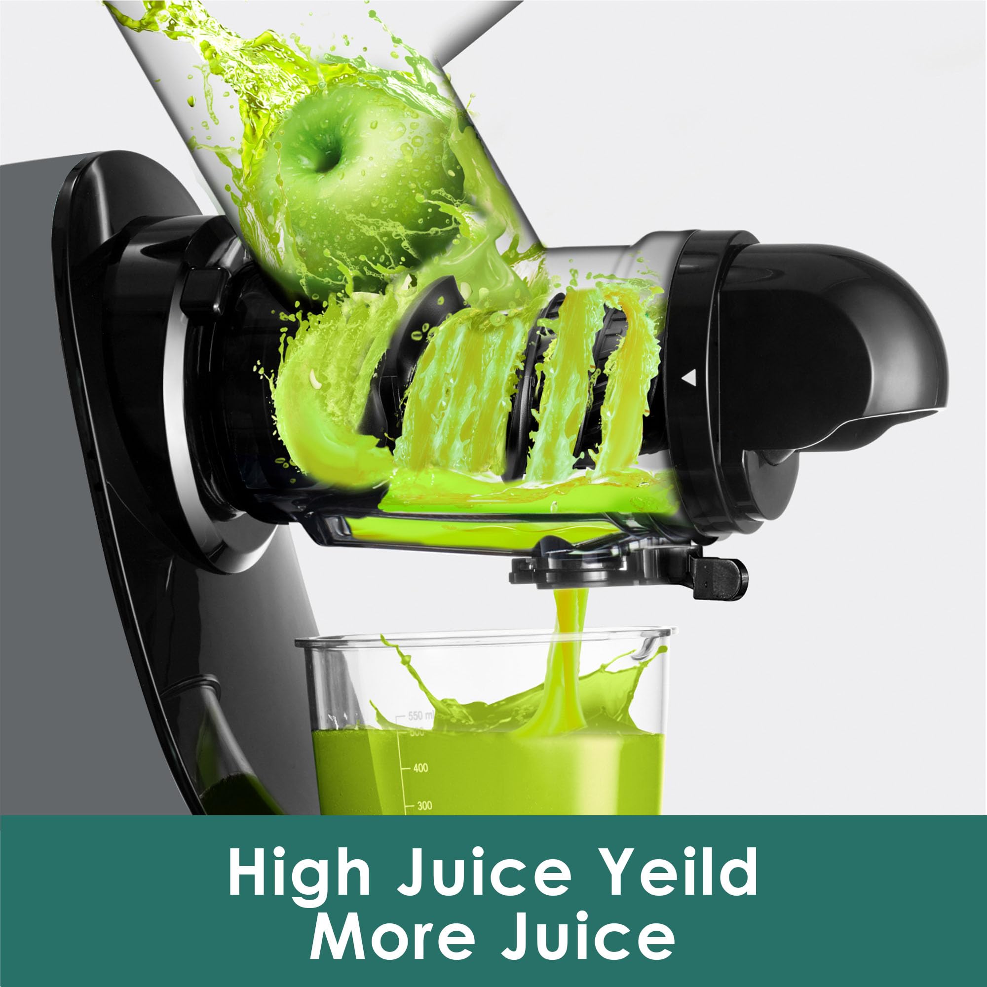 Premium Cold Press Juicer - Slow Masticating Juicer Machine for Fruits & Vegetables with 3
