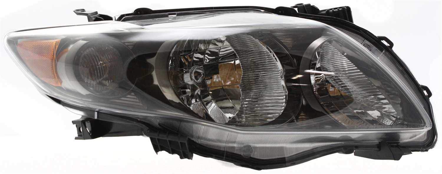 Toyota Corolla 2009-2010 Headlight Assembly - Driver & Passenger Side Halogen Replacement with Bulbs | Black Housing | Fits North American Models | Replaces OEM# 8111002680 8115002680 | Perfect for Night Driving & Vehicle Restoration Projects
