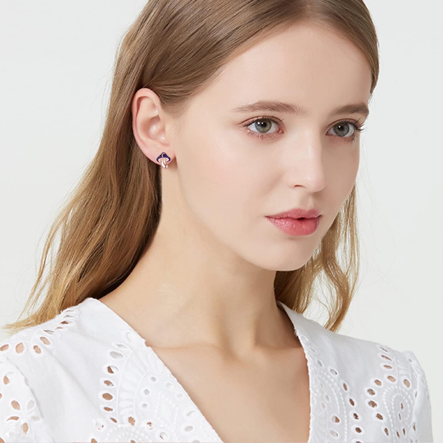 925 Sterling Silver Mushroom Moon Earrings for Women - Starry Sky Stud Earrings - Perfect Anniversary & Birthday Gifts for Teen Girls, Mom - Great for Daily Wear, Date Night & Special Occasions