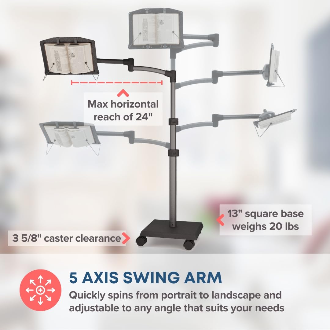 LEVO Hands-Free Book Stand for Hardcovers, Paperbacks, Cookbooks, Textbooks & Magazines - Perfect for Reading, Cooking, Studying & Relaxing