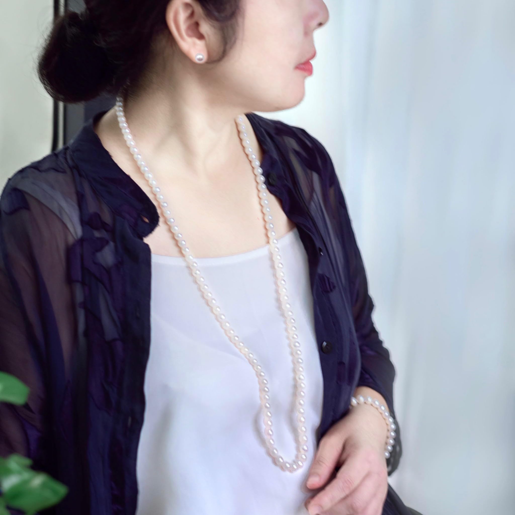 Freshwater Pearl Jewelry Set for Women - Necklace, Bracelet & Earrings - Wedding & Party