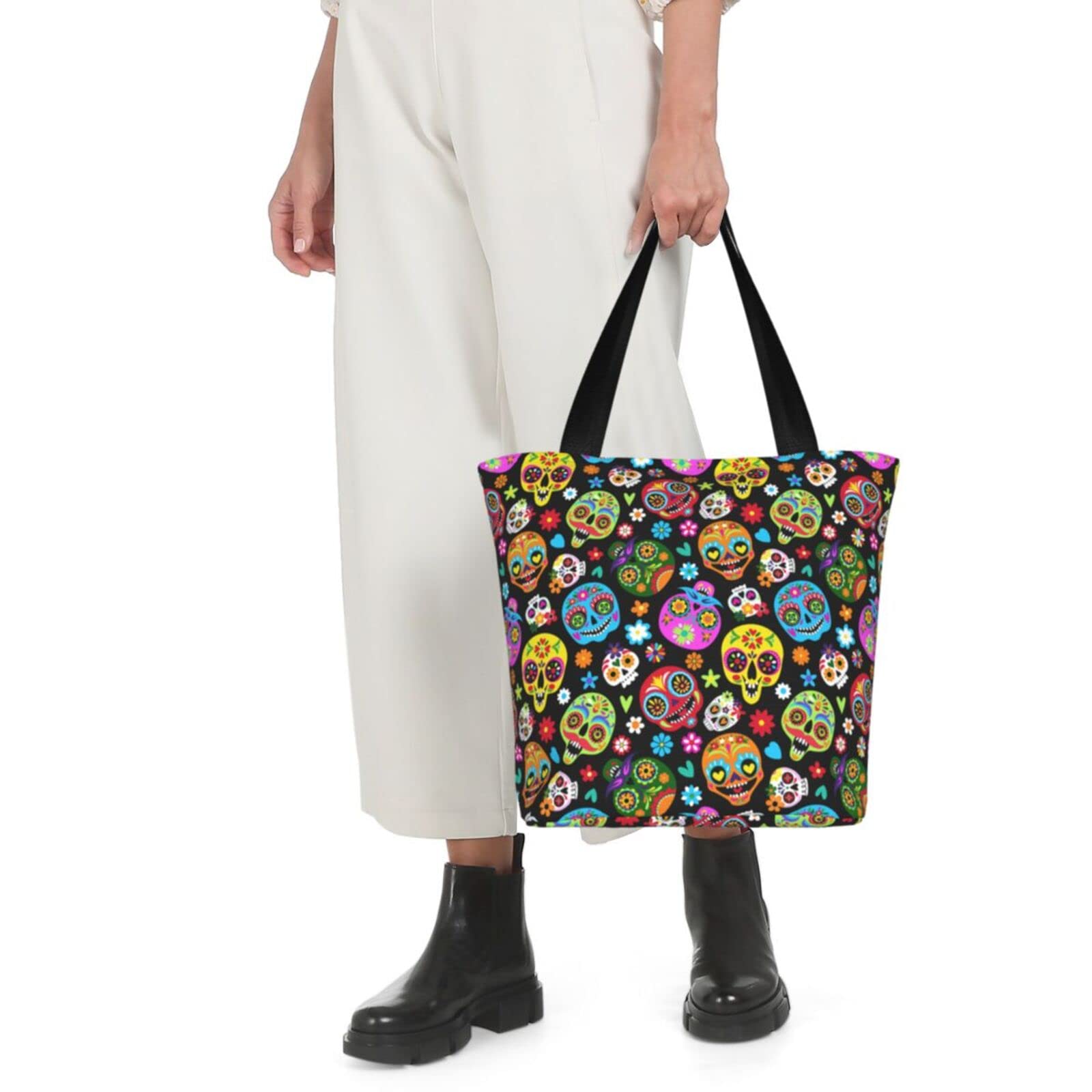 Stylish Large Canvas Tote Bags for Women - Eco-Friendly Reusable Grocery & Shopping Bags - Perfect for Work, Beach, Travel and Everyday Use