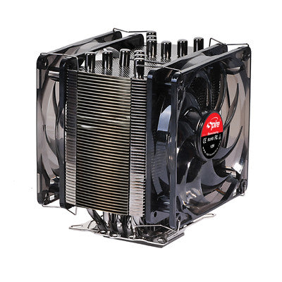 Spire Gemini Rev. 2 CPU Cooler SP986B1 V2 - Dual Fan High Performance PC Cooling System for Gaming & Overclocking | Perfect for Desktop Computer Builds and Workstation Upgrades