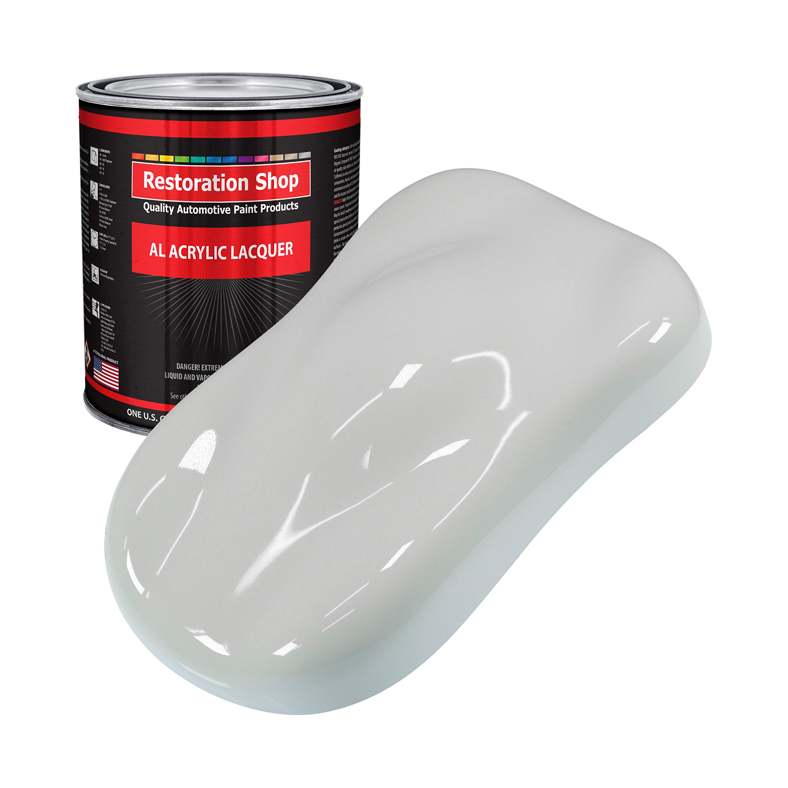 Restoration Shop - Classic White Acrylic Lacquer Auto Paint (1 Gallon) - Professional Gloss Finish for Cars, Trucks, Guitars & Furniture - Perfect for Automotive Refinishing & DIY Restoration Projects