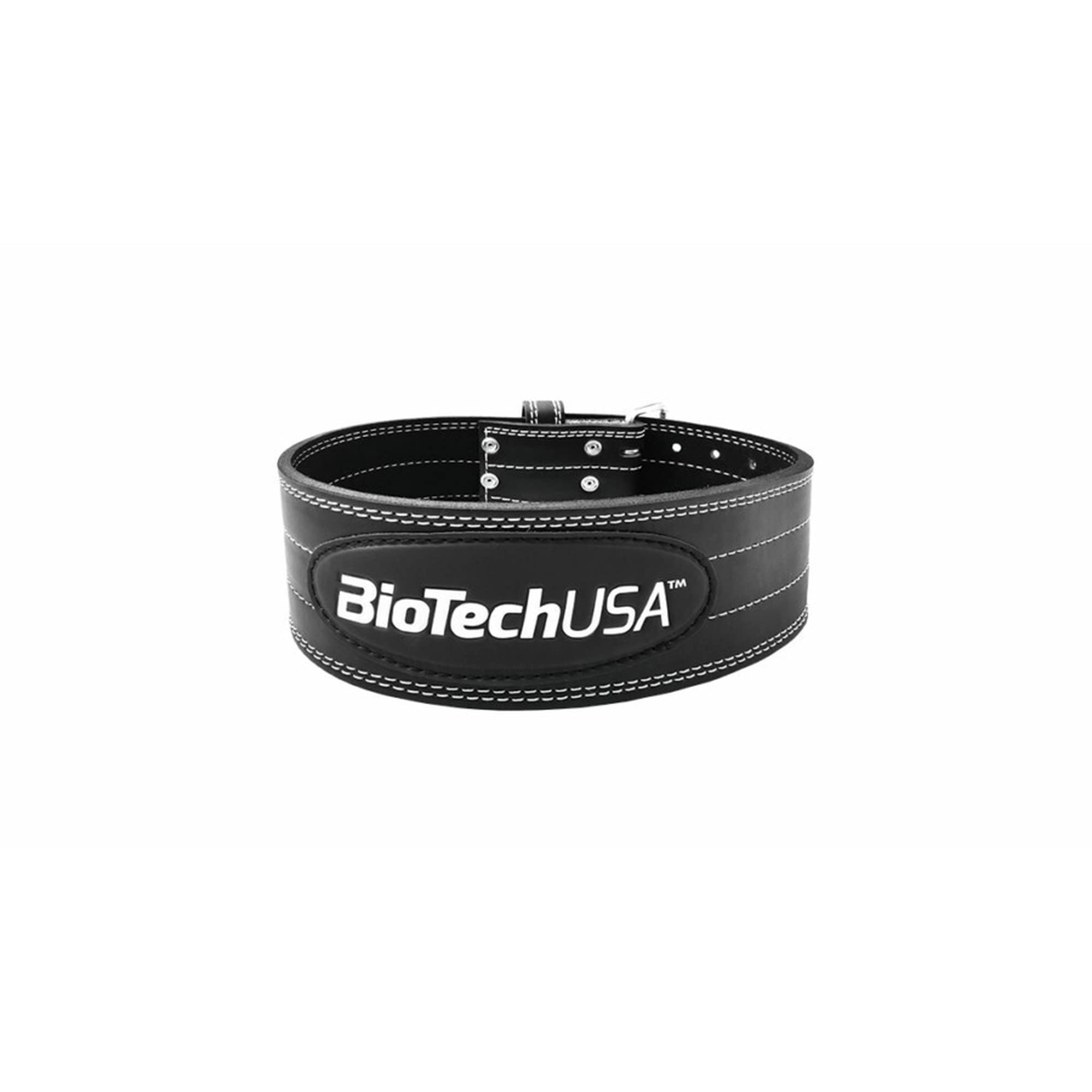 BioTechUSA Power Belt Austin 6 - Weightlifting Belt for Strength Training & Powerlifting - Adjustable Back Support for Gym & CrossFit - Medium Size Black - Perfect for Deadlifts, Squats & Heavy Lifting