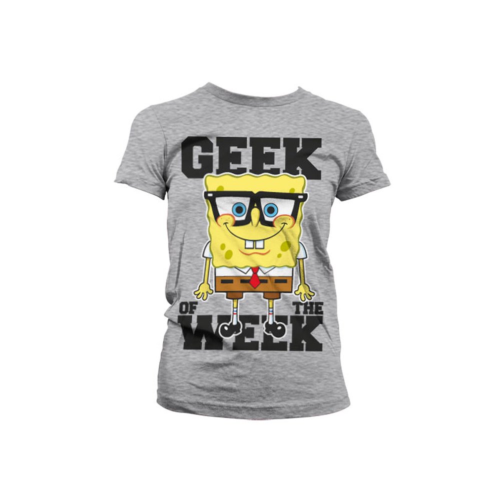 SpongeBob SquarePants Official Licensed Graphic T-Shirt for Women - Soft Heather Grey Cotton Tee - X-Large Size - Perfect for Casual Wear, Cosplay & Cartoon Lovers