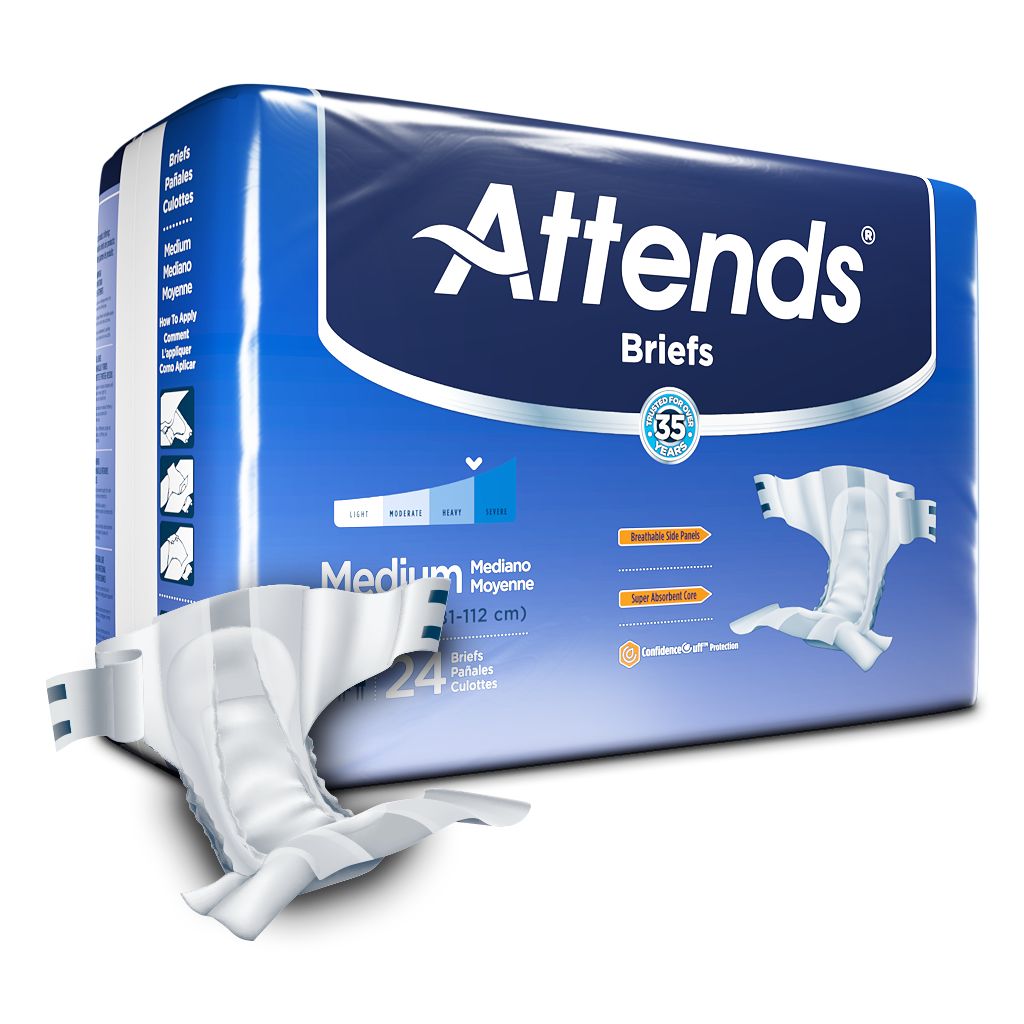 Attends DermaDry Briefs for Adults - Premium Absorbent Underwear for Incontinence Protection (Various Sizes) | Ideal for Overnight Use, Travel & Active Lifestyles