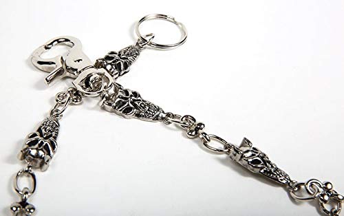 25 Inch Skull Biker Keychain - Heavy Duty Wallet Chain & Necklace for Men - Perfect for Motorcycle Enthusiasts, Bikers, and Rock Fashion Accessories - Ideal for Gifts, Parties, and Everyday Wear