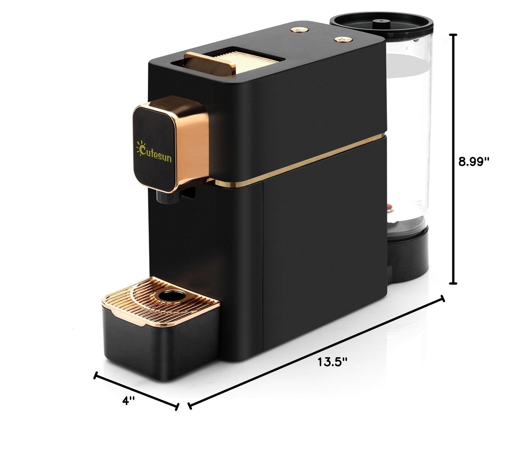 Mini Espresso Coffee Machine for Capsules - Compatible with Nespresso Original, Single Serve Espresso Maker for Bestpresso & Peet's Coffee Pods (Black) - Perfect for Home, Office & Small Spaces