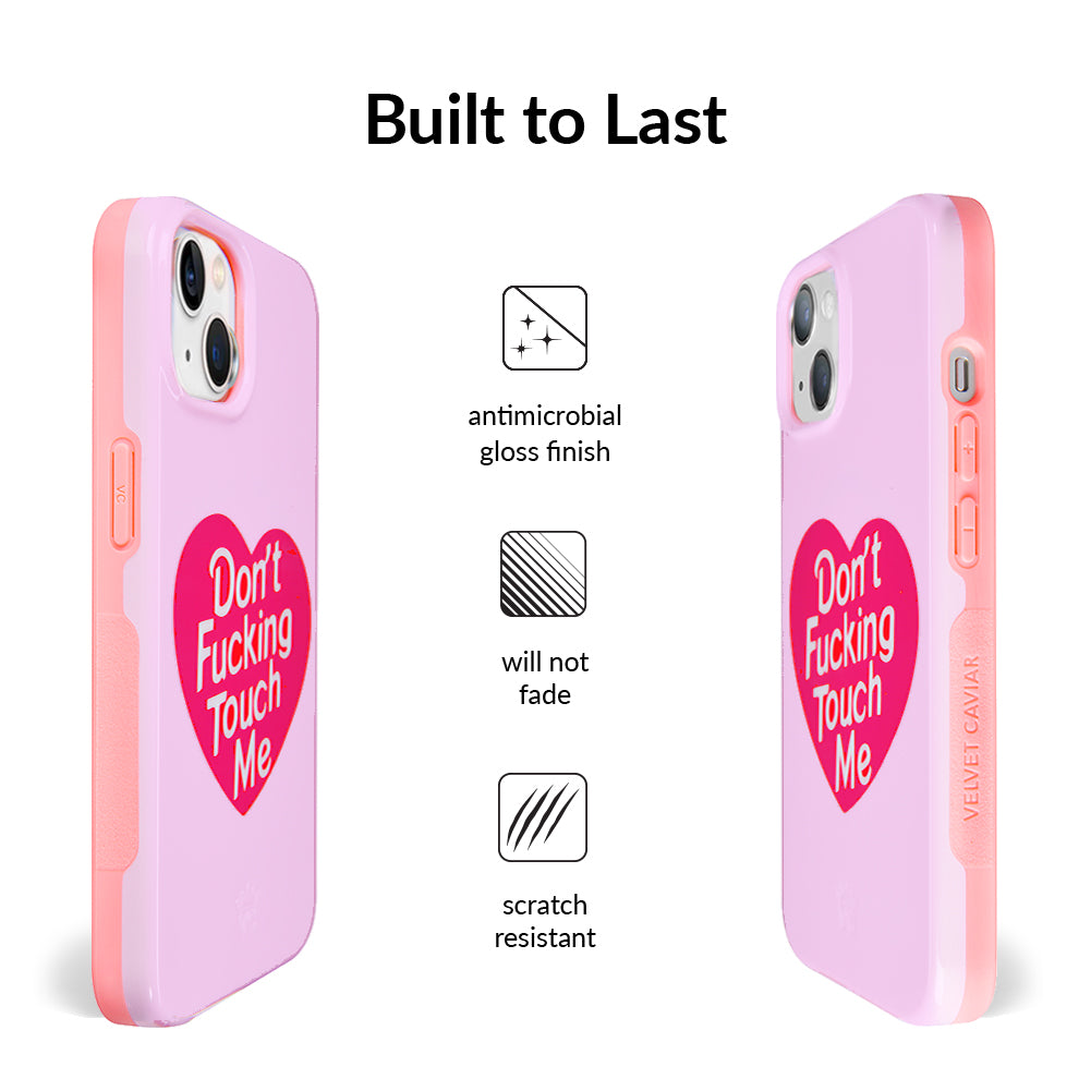 Don't Touch Me iPhone Case - Funny Protective Cover for iPhone 12/13/14/15 Pro Max - Perfect for Office, School & Everyday Use