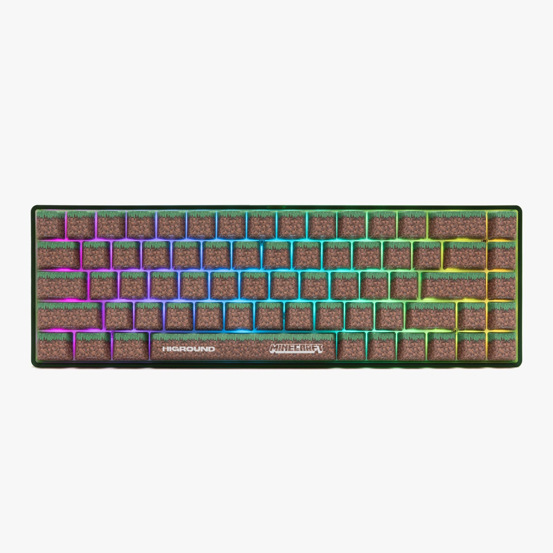 HG x Minecraft Basecamp 65 Mechanical Keyboard - Custom Grass Block Keycaps for Gaming & Typing | Perfect for Minecraft Fans & PC Enthusiasts