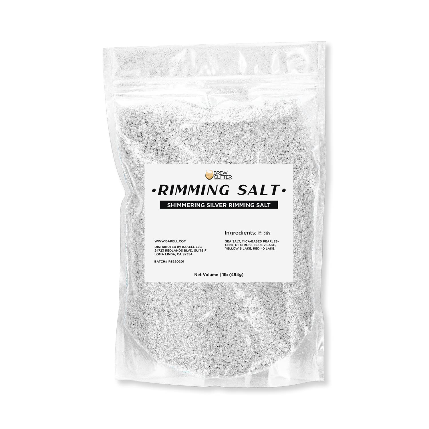 Edible Silver Glitter for Drinks - Shimmering Rimming Salt (1LB, Resealable Bag) - Perfect for Cocktails, Margaritas & Beverage Garnish at Parties & Bars